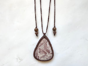 #1 Red Jasper Macrame Necklace / レッドジャスパー　マクラメ編み　ネックレス