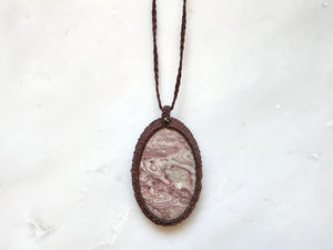 #2 Red Jasper Macrame Necklace / レッドジャスパー　マクラメ編み　ネックレス