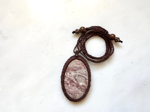 #2 Red Jasper Macrame Necklace / レッドジャスパー　マクラメ編み　ネックレス