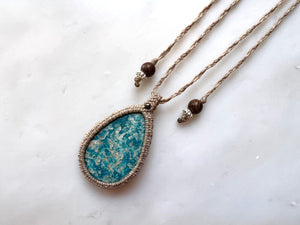 #2 Turquoise Macrame Necklace/ ターコイズ　マクラメ編み　ネックレス