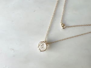 #3 Herkimer Diamond Cluster Necklace 14K Gold Filled / ハーキマーダイアモンド　クラスター　ネックレス 14Kゴールドフィルド