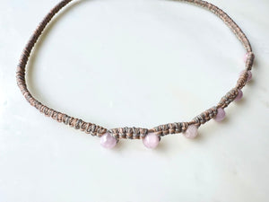 #4 Kunzite Macrame Necklace / クンツァイト　マクラメ編み　ネックレス