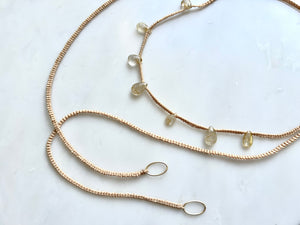 Golden Rutilated Quartz lariat Necklace / ゴールドルチル　クォーツ　ラリエット 　ネックレス