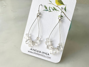 Herkimer Diamond Dangle Earrings Sterling Silver 925 / ハーキマーダイアモンド　ドロップ　ピアス  スターリングシルバー 925
