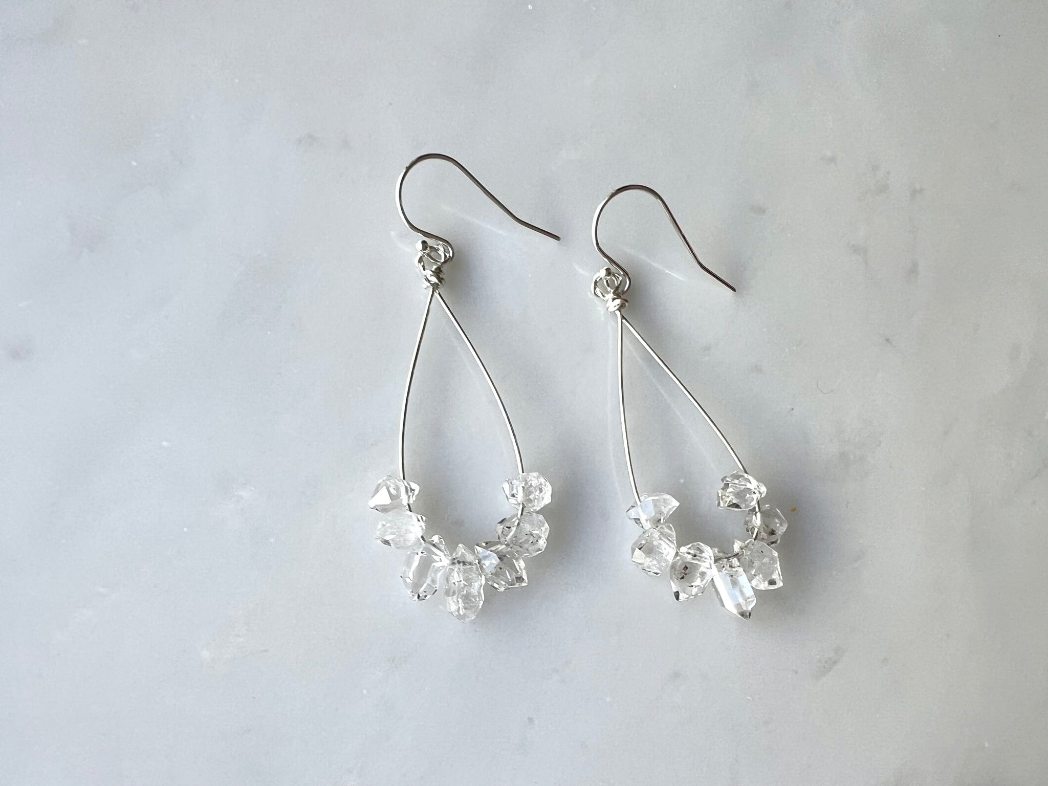 Herkimer Diamond Dangle Earrings Sterling Silver 925 / ハーキマーダイアモンド　ドロップ　ピアス  スターリングシルバー 925