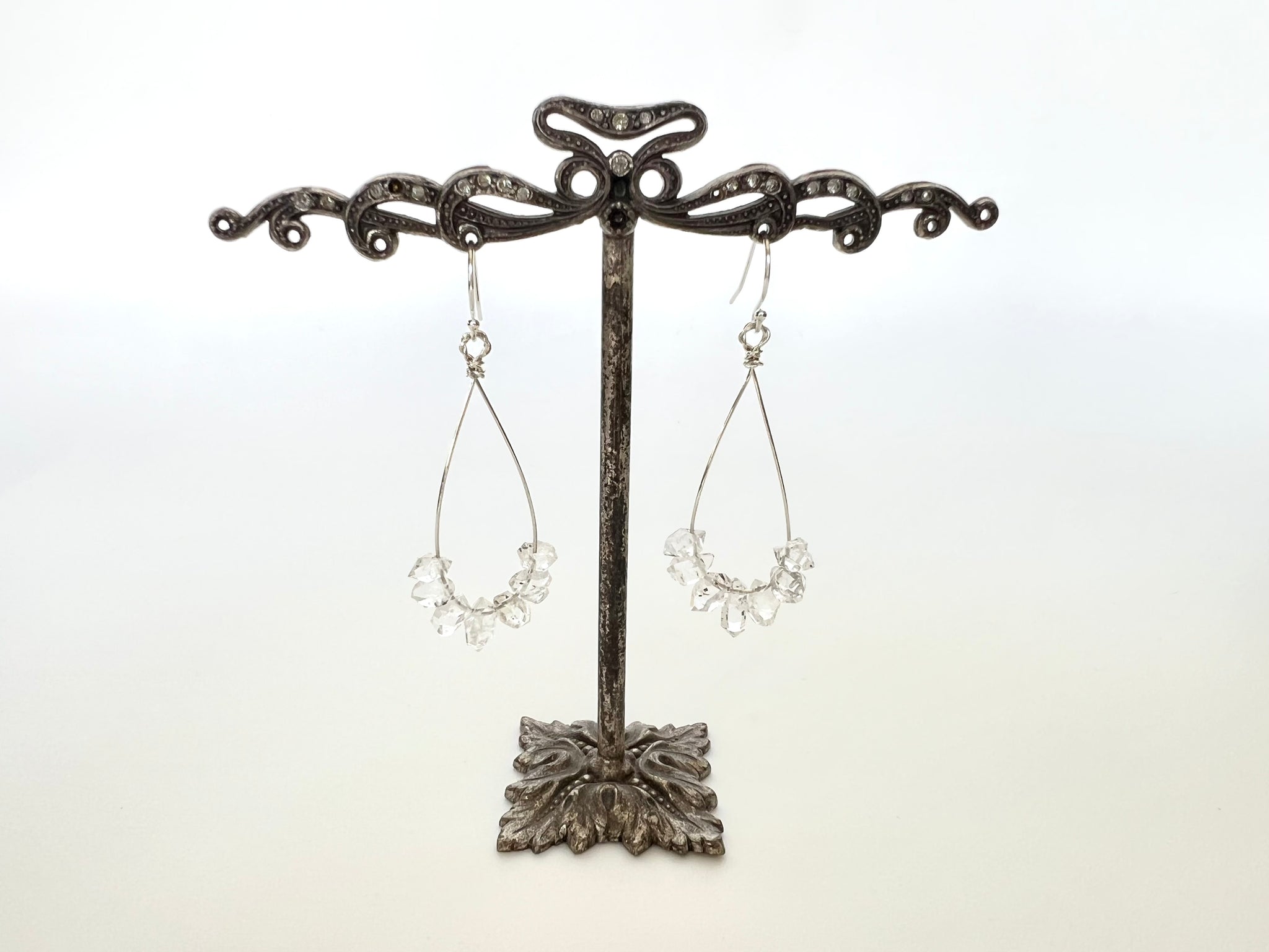 Herkimer Diamond Dangle Earrings Sterling Silver 925 / ハーキマーダイアモンド　ドロップ　ピアス  スターリングシルバー 925