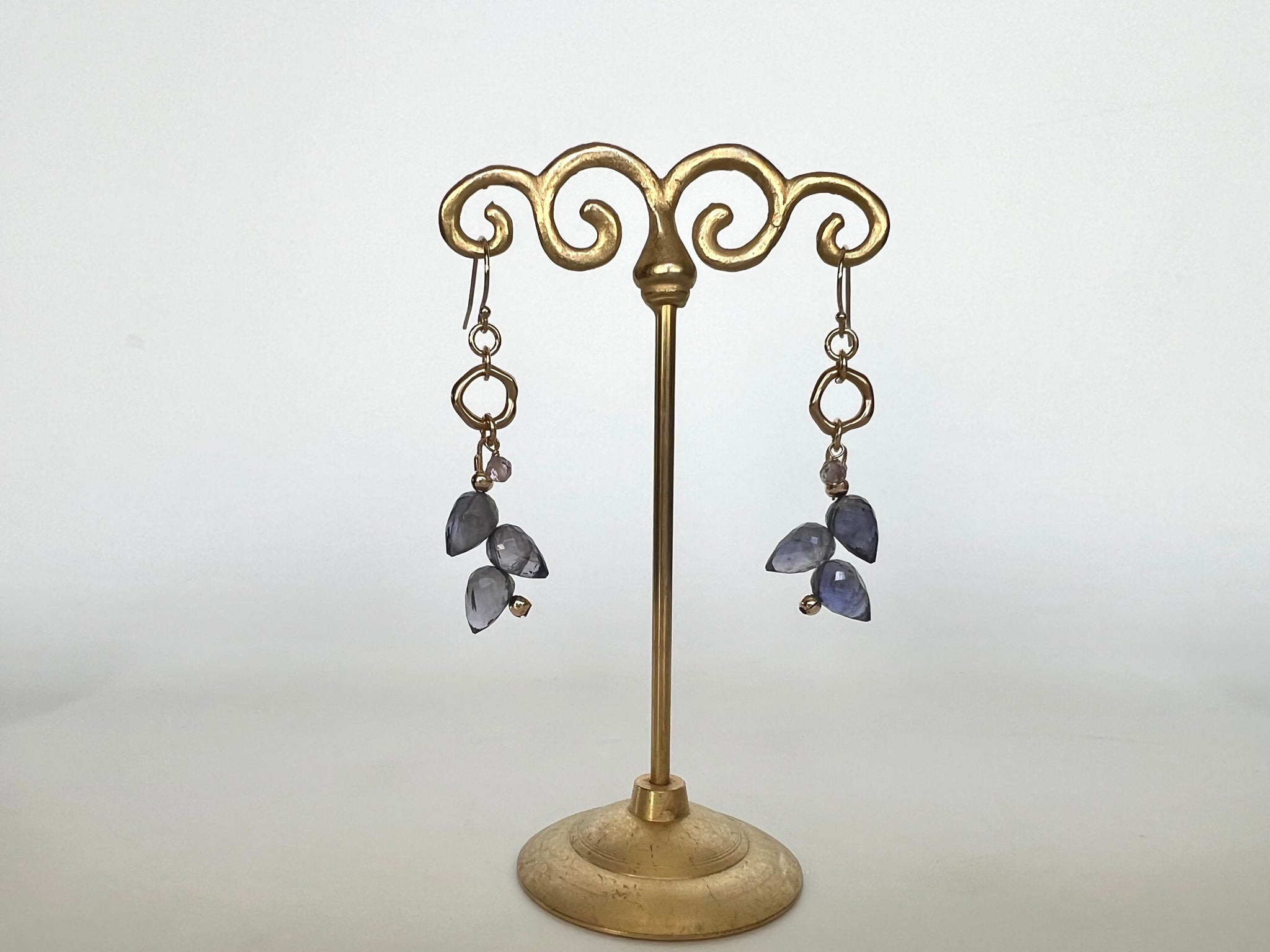 Iolite  Spinel Earrings 14K Gold Filled / アイオライト　スピネル　ピアス　14K ゴールドフィルド