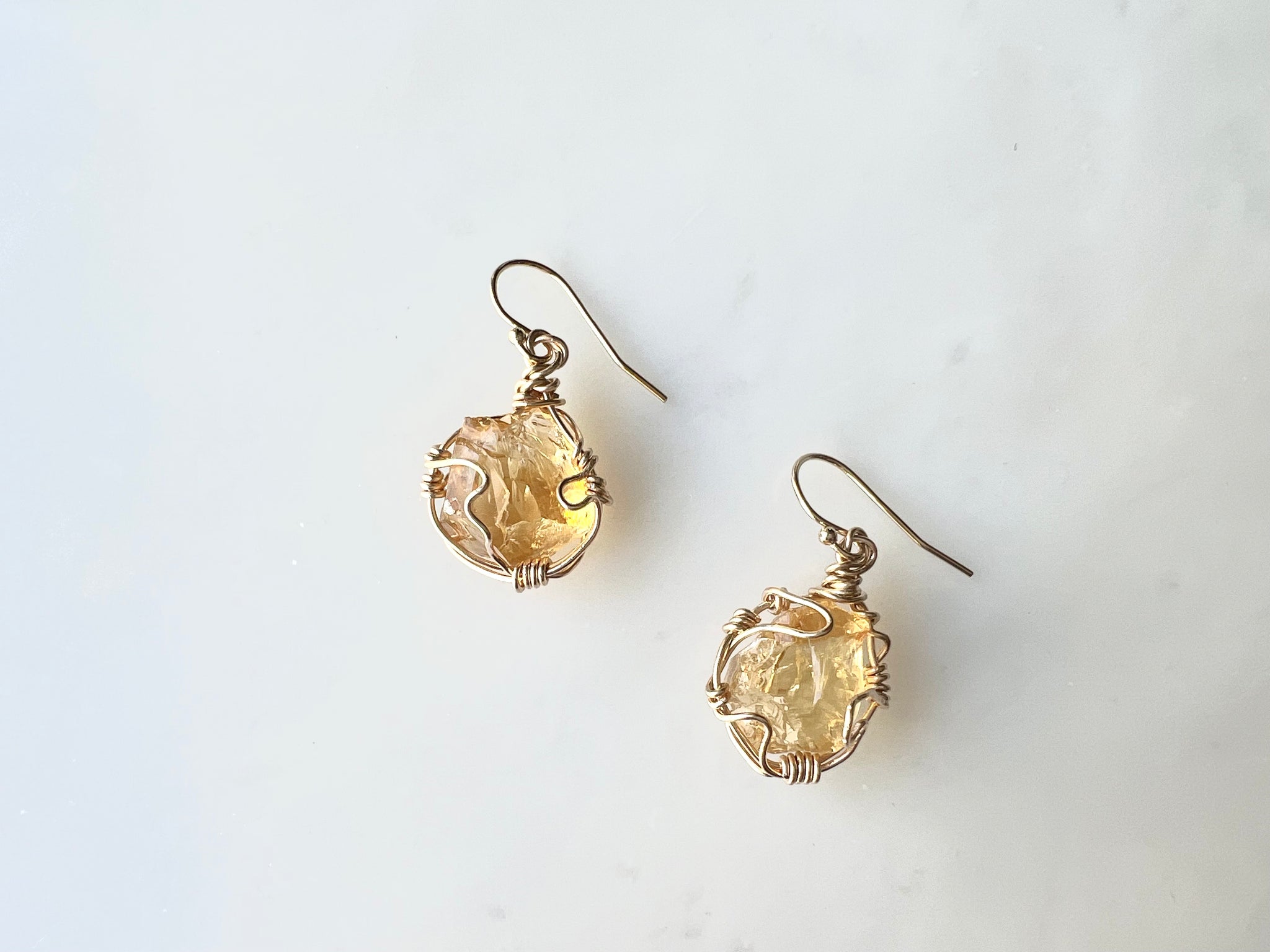 #2 Raw Citrine Earrings 14K Gold Filled / 原石シトリン　ピアス　14K ゴールドフィルド