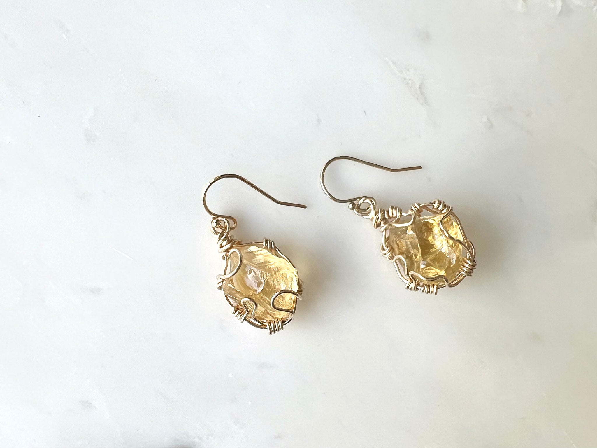 #3 Raw Citrine Earrings 14K Gold Filled / 原石シトリン　ピアス　14K ゴールドフィルド