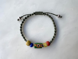 #3 Antique Venetian Beads Macrame Bracelet / アンティーク　ベネチアンビーズ　ブレスレット