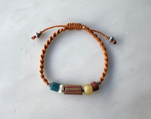 #4 Antique Venetian Beads Macrame Bracelet / アンティーク　ベネチアンビーズ　マクラメ編み　ブレスレット