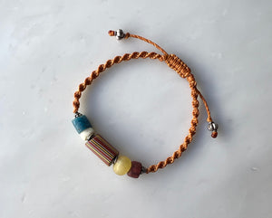 #4 Antique Venetian Beads Macrame Bracelet / アンティーク　ベネチアンビーズ　マクラメ編み　ブレスレット