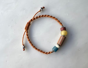 #4 Antique Venetian Beads Macrame Bracelet / アンティーク　ベネチアンビーズ　マクラメ編み　ブレスレット