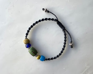#5  Antique Venetian Beads Macrame Bracelet / アンティーク　ベネチアンビーズ　マクラメ編み　ブレスレット