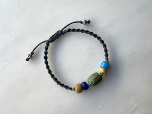 #5  Antique Venetian Beads Macrame Bracelet / アンティーク　ベネチアンビーズ　マクラメ編み　ブレスレット