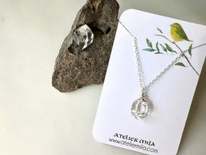 #5 Herkimer Diamond 1/2" Necklace Sterling Silver 925 / ハーキマーダイアモンド 1/2" ネックレス スターリングシルバー925