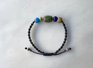 #5  Antique Venetian Beads Macrame Bracelet / アンティーク　ベネチアンビーズ　マクラメ編み　ブレスレット