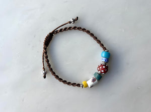 #6 Antique Venetian Beads Macrame Bracelet / アンティーク　ベネチアンビーズ　マクラメ編み　ブレスレット