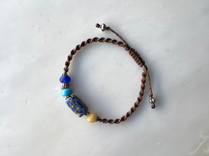 #7  Antique Venetian Beads Macrame Bracelet / アンティーク　ベネチアンビーズ　マクラメ編み　ブレスレット