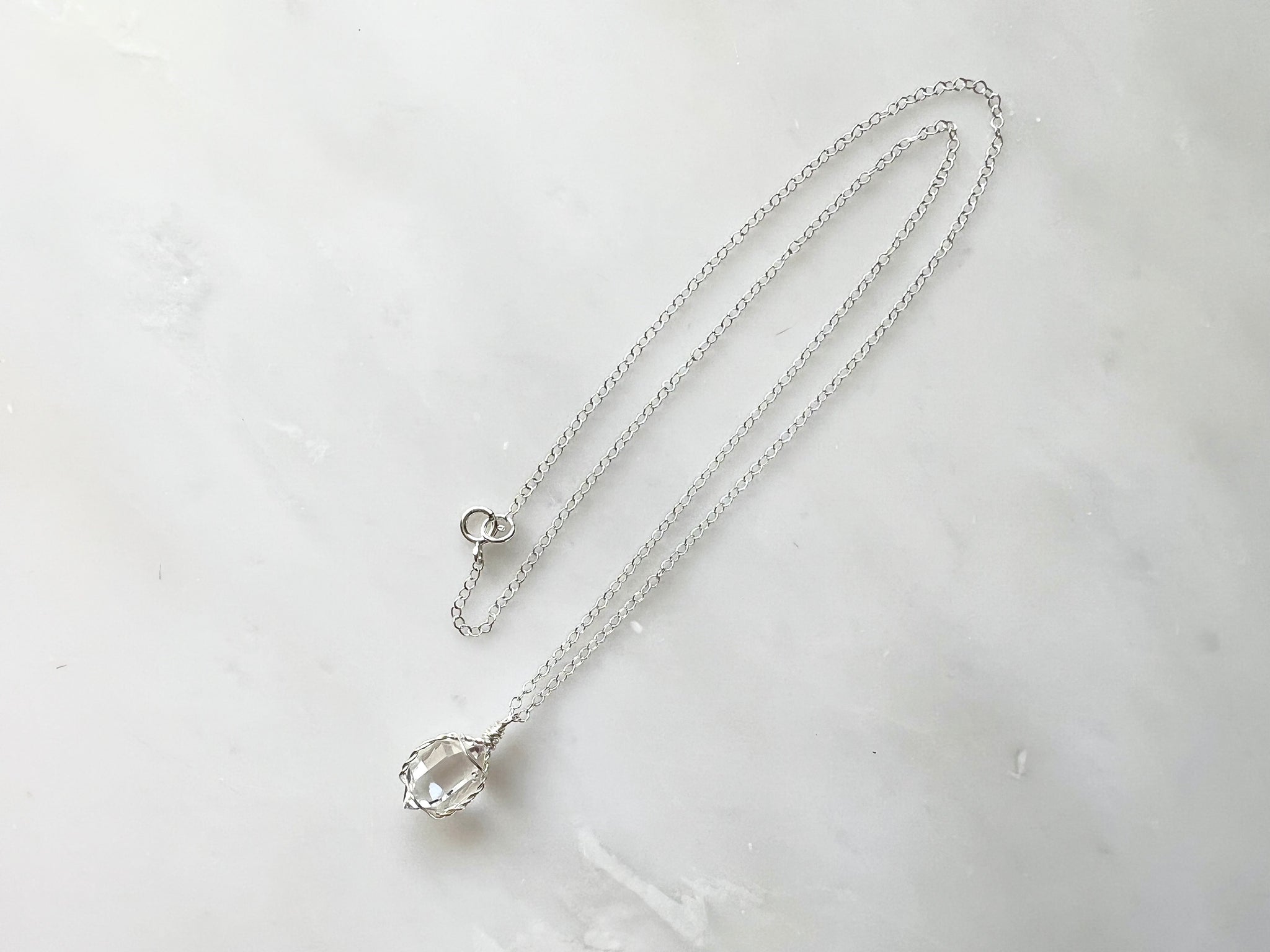 #5 Herkimer Diamond 1/2" Necklace Sterling Silver 925 / ハーキマーダイアモンド 1/2" ネックレス スターリングシルバー925