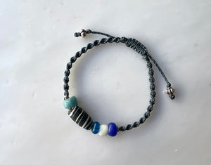 #8  Antique Venetian Beads Macrame Bracelet / アンティーク　ベネチアンビーズ　マクラメ編み　ブレスレット