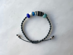 #8  Antique Venetian Beads Macrame Bracelet / アンティーク　ベネチアンビーズ　マクラメ編み　ブレスレット