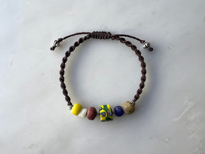 #9  Antique Venetian Beads Macrame Bracelet / アンティーク　ベネチアンビーズ　マクラメ編み　ブレスレット