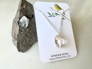 #4 Herkimer Diamond 6/8" Necklace Sterling Silver 925 / ハーキマーダイアモンド 6/8" ネックレス　スターリングシルバー925