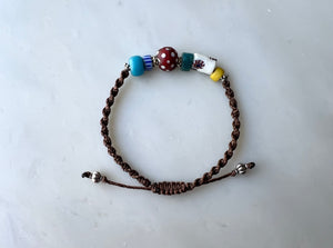 #6 Antique Venetian Beads Macrame Bracelet / アンティーク　ベネチアンビーズ　マクラメ編み　ブレスレット
