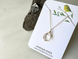 #4 Herkimer Diamond 1/2" Necklace 14K Gold Filled / ハーキマーダイアモンド 1/2" ネックレス 14K ゴールドフィルド