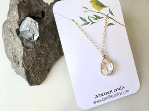 #4 Herkimer Diamond 1/2" Necklace 14K Gold Filled / ハーキマーダイアモンド 1/2" ネックレス 14K ゴールドフィルド