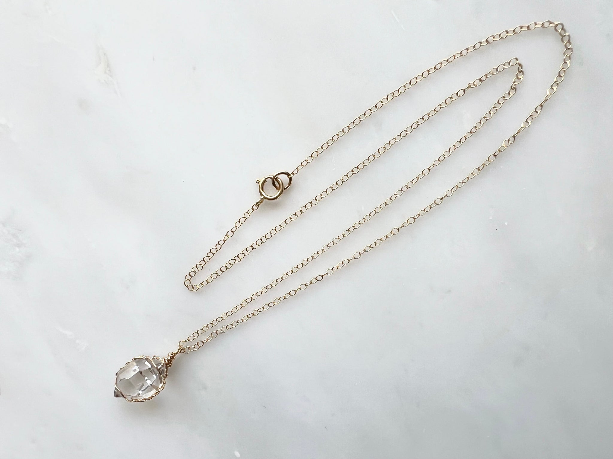 #5 Herkimer Diamond 1/2" Necklace 14K Gold Filled / ハーキマーダイアモンド 1/2"ネックレス 14K ゴールドフィルド