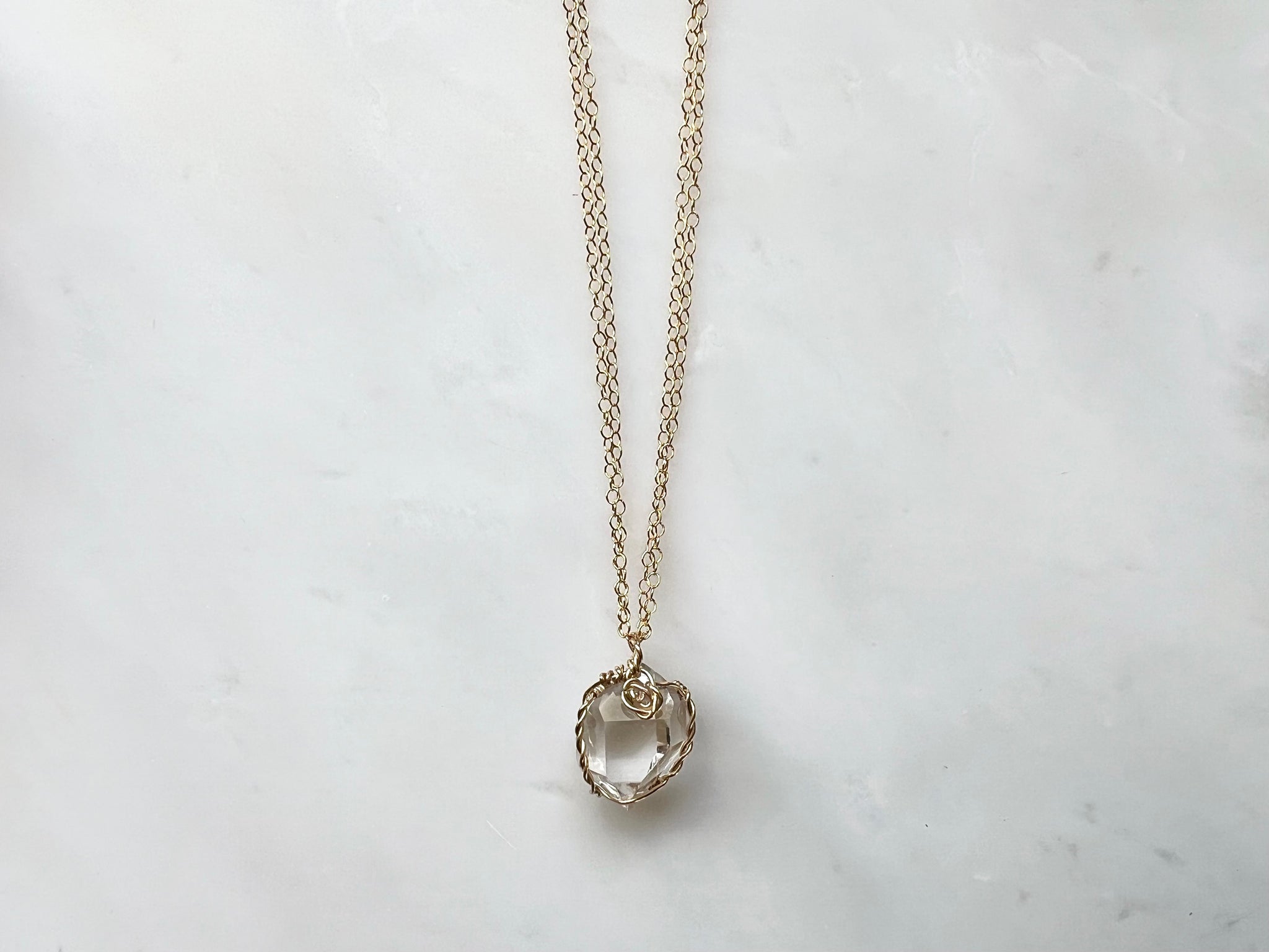 #4 Herkimer Diamond 5/8" Necklace 14K Gold Filled / ハーキマーダイアモンド 5/8" ネックレス 14K Gold Filled