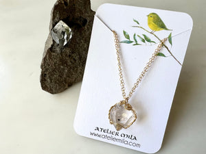 #5 Herkimer Diamond 5/8" Necklace 14K Gold Filled / ハーキマーダイアモンド 5/8" ネックレス 14Kゴールドフィルド