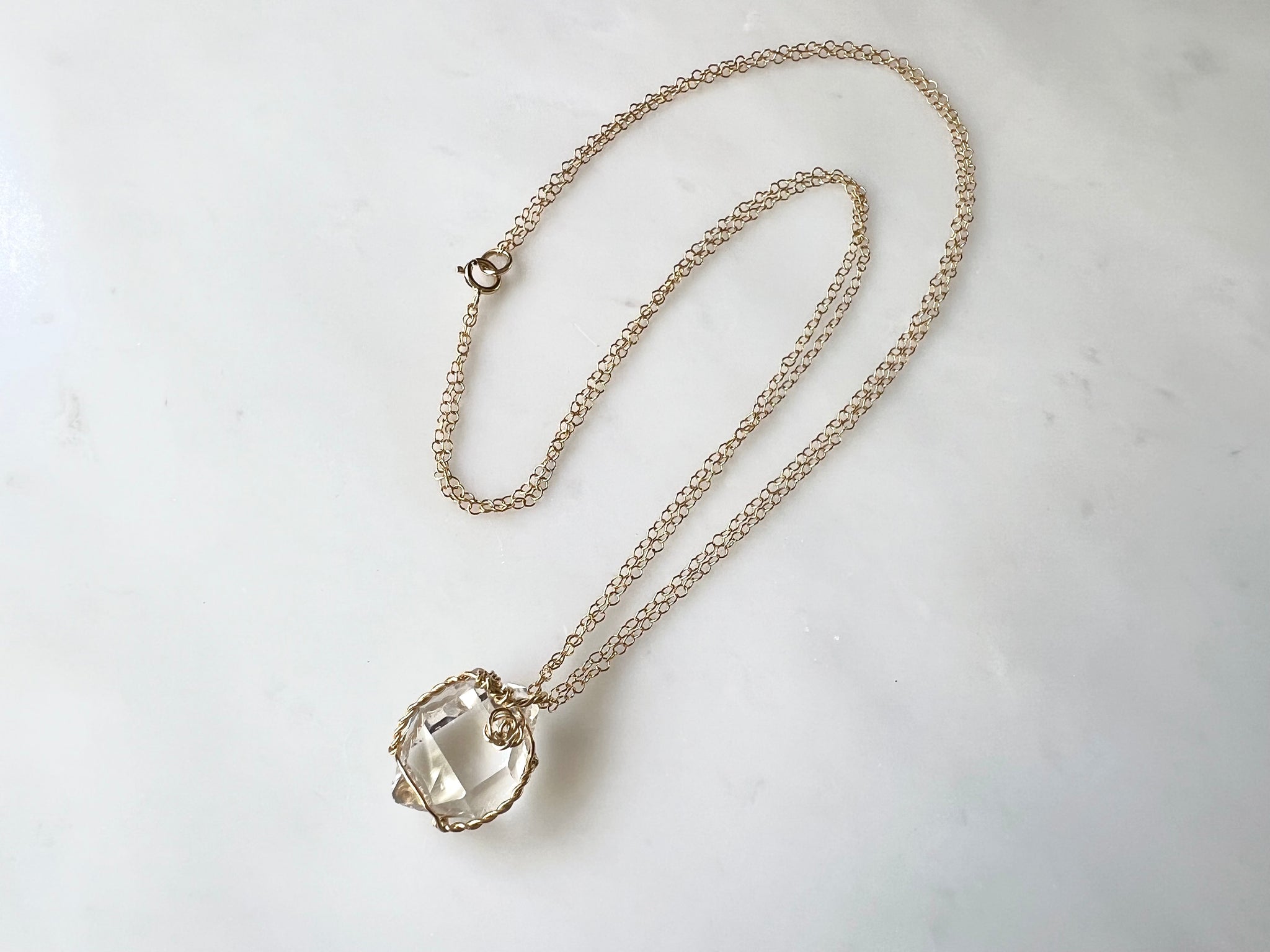 #4 Herkimer Diamond 6/8" Necklace 14K Gold Filled / ハーキマーダイアモンド 6/8" ネックレス 14K ゴールドフィルド