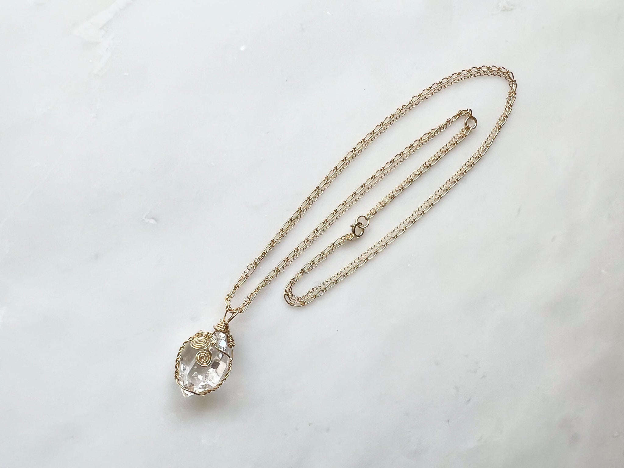 #4 Herkimer Diamond Cluster Large 14K Gold Filled / ハーキマーダイアモンド　クラスター　大　14K ゴールドフィルド