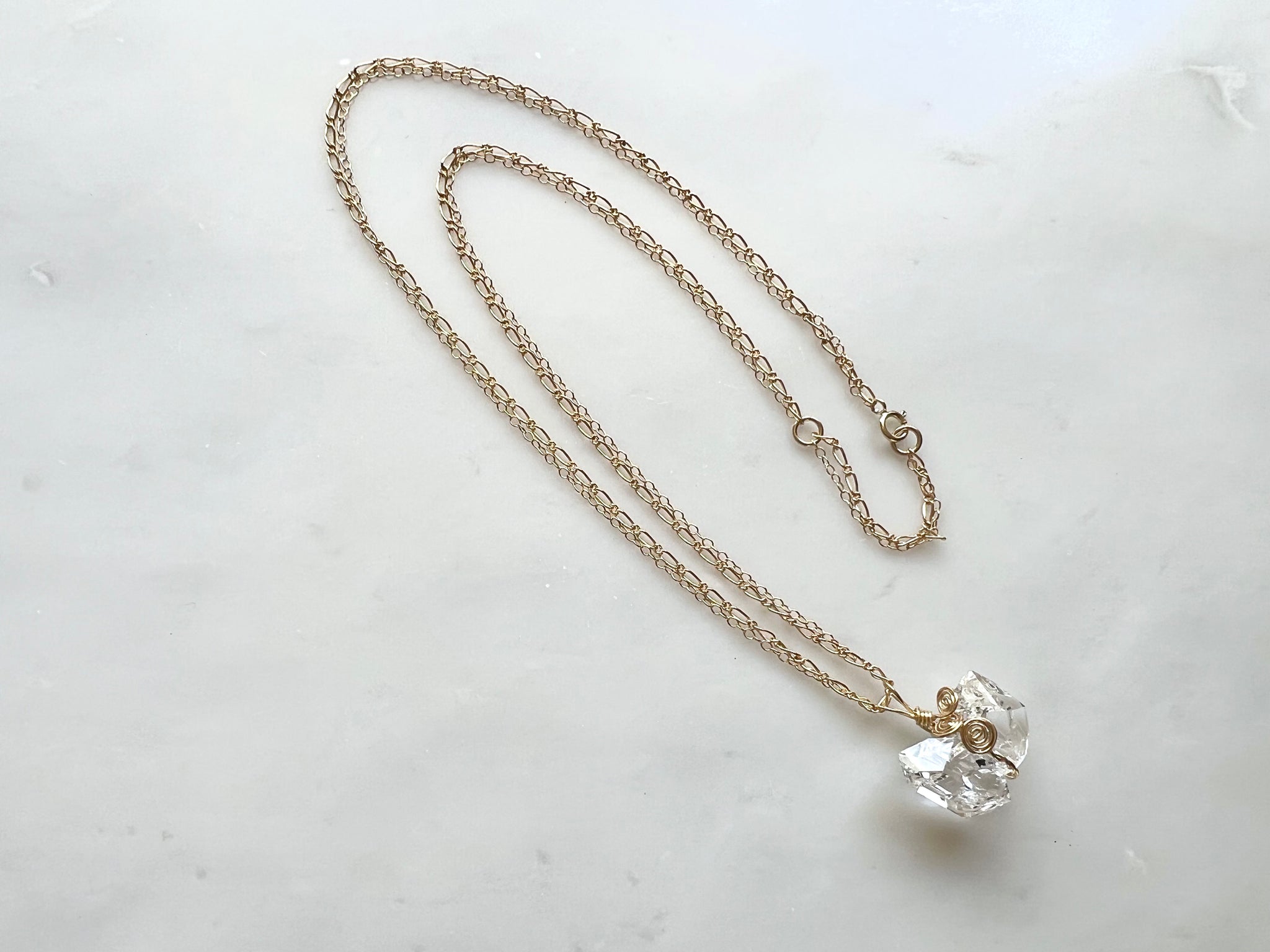 #5 Herkimer Diamond Cluster Large Necklace 14K Gold Filled / ハーキマーダイアモンド　クラスター　大　ネックレス 14K ゴールドフィルド