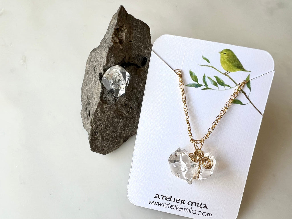 #6 Herkimer Diamond Cluster Large Necklace 14K Gold Filled / ハーキマーダイアモンド　クラスター　大　ネックレス 14K ゴールドフィルド