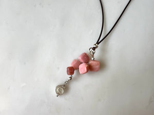 Square Pink Opal Necklace Sterling Silver 925 /  スクエア　ピンクオパール　スターリングシルバー925