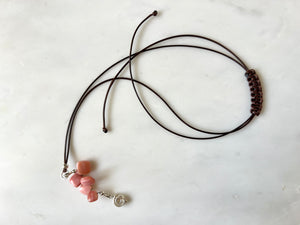 Square Pink Opal Necklace Sterling Silver 925 /  スクエア　ピンクオパール　スターリングシルバー925