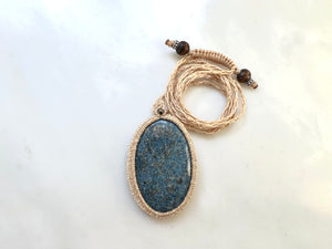 #1 Lapis Lazuli Macrame Necklace  / ラピスラズリ　マクラメ編み　ネックレス