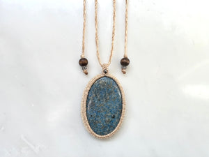 #1 Lapis Lazuli Macrame Necklace  / ラピスラズリ　マクラメ編み　ネックレス