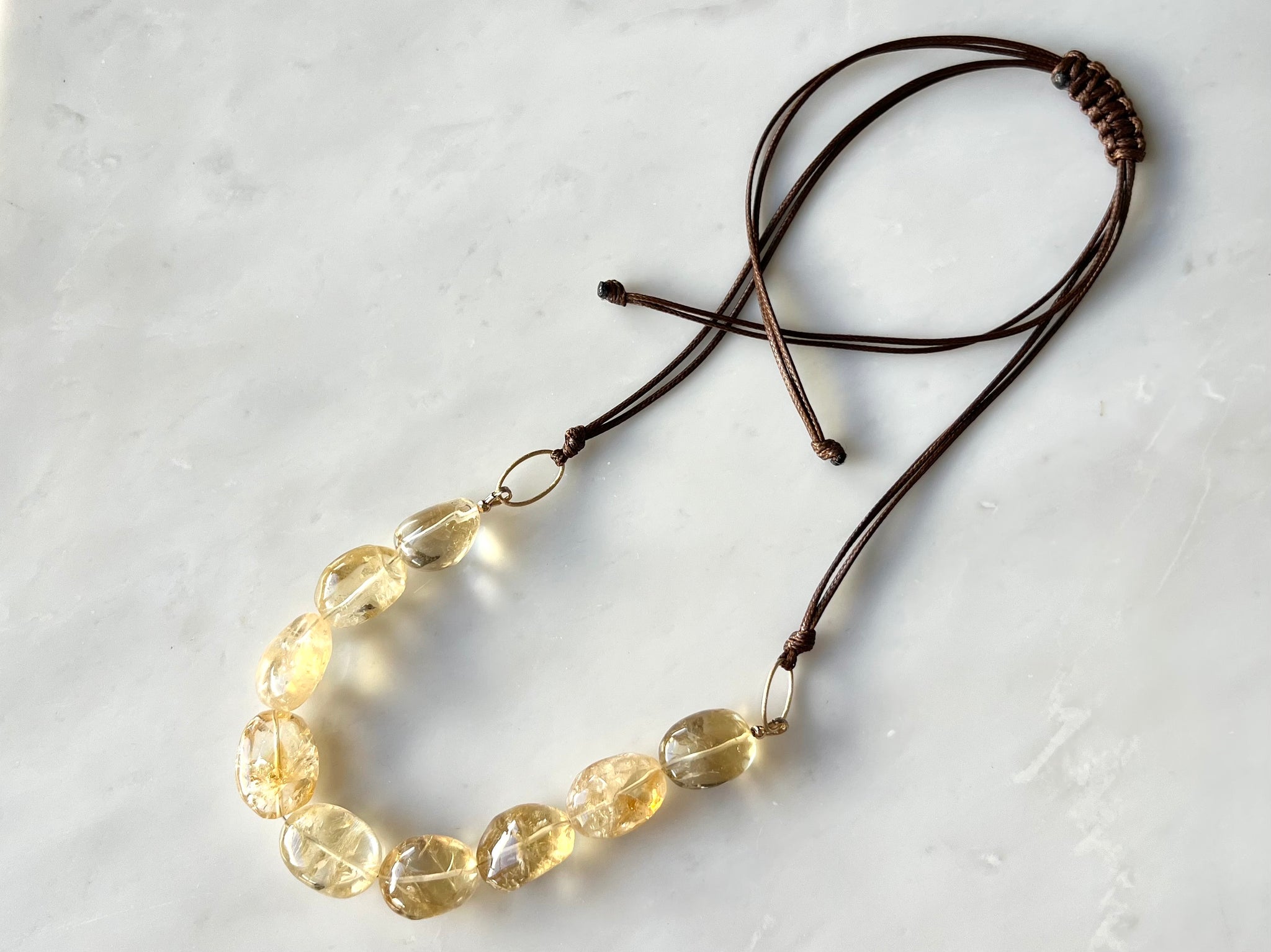 #2 Citrine Nugget Necklace 14k Gold Filled / シトリン　ナゲット　ネックレス　14Kゴールドフィルド