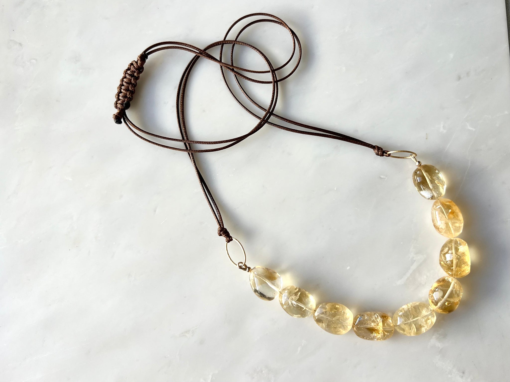 #2 Citrine Nugget Necklace 14k Gold Filled / シトリン　ナゲット　ネックレス　14Kゴールドフィルド