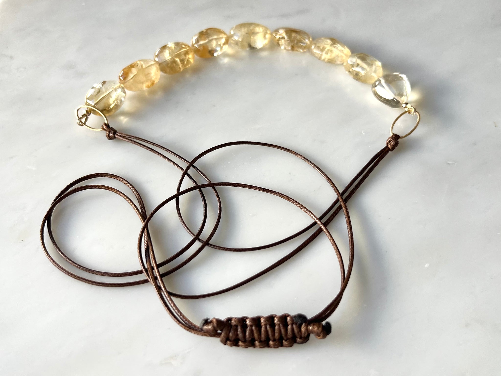 #2 Citrine Nugget Necklace 14k Gold Filled / シトリン　ナゲット　ネックレス　14Kゴールドフィルド