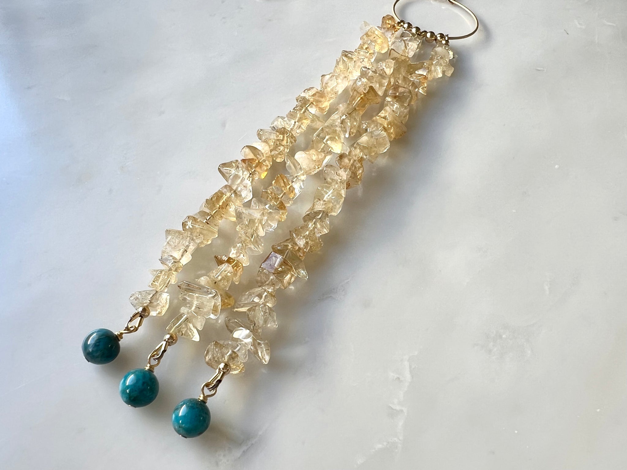 Citrine Sazare Necklace 14K Gold Filled / シトリン　さざれ石　ネックレス　14K ゴールドフィルド