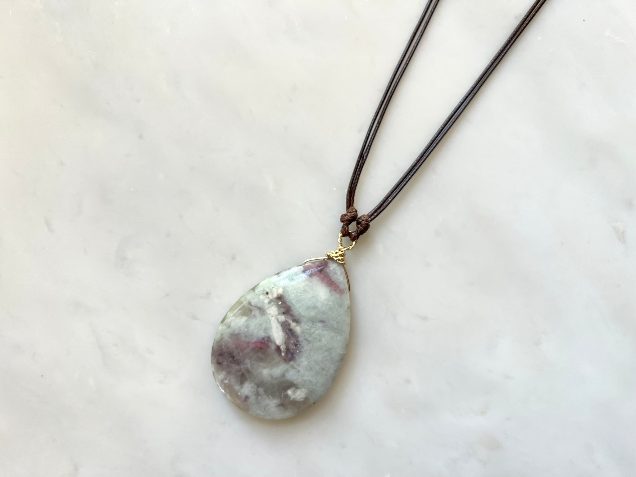#5 Pink Tourmaline Necklace 14K Gold Filled / ピンクトルマリン　ネックレス　14K ゴールドフィルド