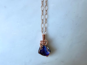 #1 Australian Boulder Opal Necklace Rose Gold Filled / オーストラリアン　ボルダー　オパール　ネックレス　ローズゴールドフィルド