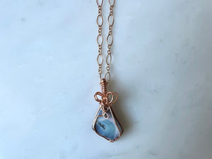#2 Australian Boulder Opal Necklace Rose Gold Filled / オーストラリアン　ボルダー　オパール　ネックレス　ローズゴールドフィルド