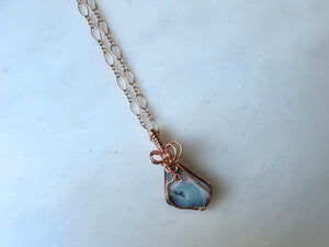#2 Australian Boulder Opal Necklace Rose Gold Filled / オーストラリアン　ボルダー　オパール　ネックレス　ローズゴールドフィルド